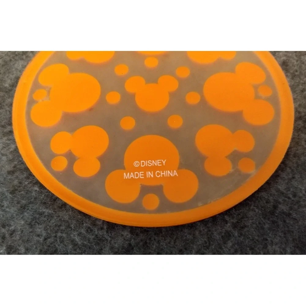 DISNEY Mickey Mouse Silicone Coasters Set/5 Mickey Ears Dots 3 Colors Stackable